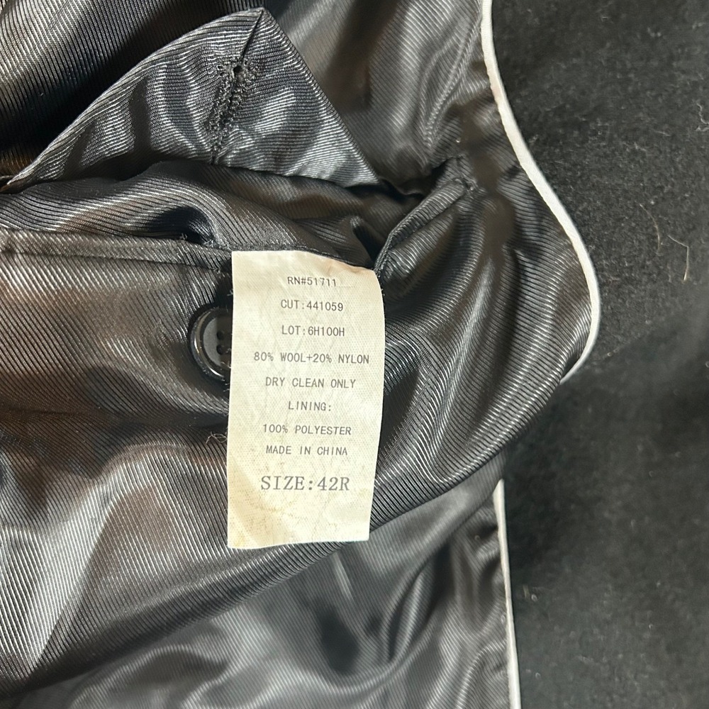Ralph Lauren Mens Black Wool Blend Overcoat Size 42R Classic Business - Picture 5 of 9